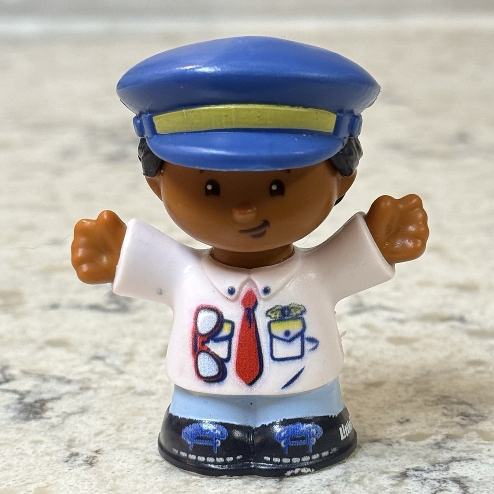 Fisher Price Little People Michael Kurt Boy Airplane Pilot Brown Hair 2016 2018